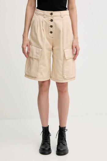 Bavlnené šortky Alpha Industries Sailor Cargo Shorts Wmn béžová farba, jednofarebné, vysoký pás, 156024