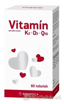 Biomedica Vitamín K2 + D3 + Q10 60 kapsúl