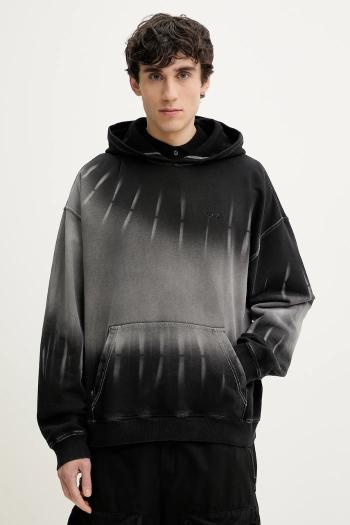Mikina Diesel S-BOXT-HOOD-R2 SWEAT-SHIRT pánska, čierna farba, s kapucňou, vzorovaná, A16123.0SLBP