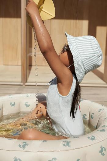 Detský klobúk Liewood Damona Stripe Sun Hat tyrkysová farba, LW19938