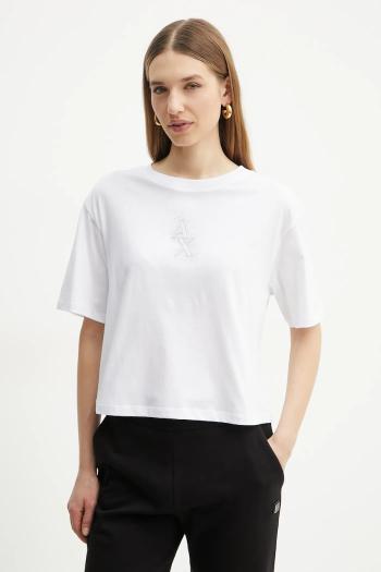 Bavlnené tričko Armani Exchange dámske, biela farba, XW000102 AF10359