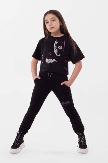 Detské bavlnené tričko Dkny x DC Comics čierna farba