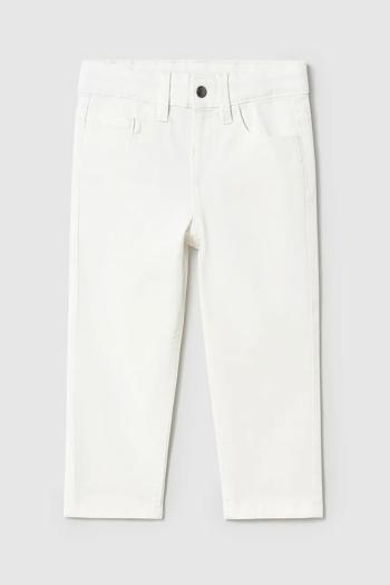 Detské nohavice Mayoral slim fit basic biela farba, jednofarebné, 506
