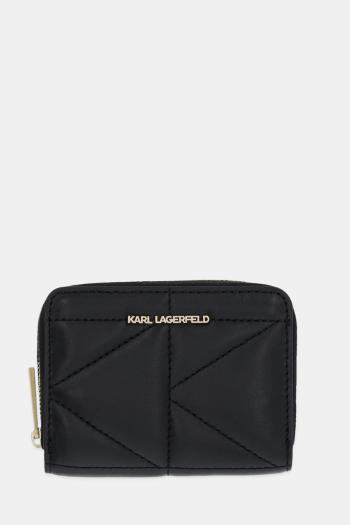 Kožená peňaženka Karl Lagerfeld dámska, čierna farba, A1W32064