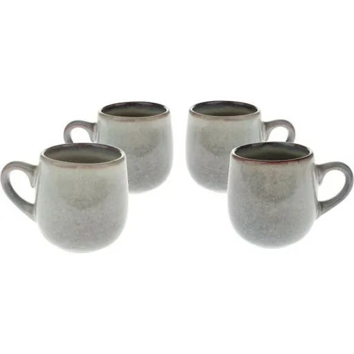 Súprava 4 keramických hrnčekov Warm 100 ml, sivá