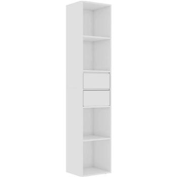 Shumee biela s vysokým leskom 36 × 30 × 171 cm drevotrieska, 802873