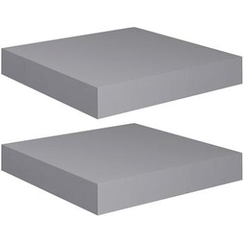 Shumee plávajúce nástenné 2 ks sivé 23×23,5×3,8 cm MDF, 323845