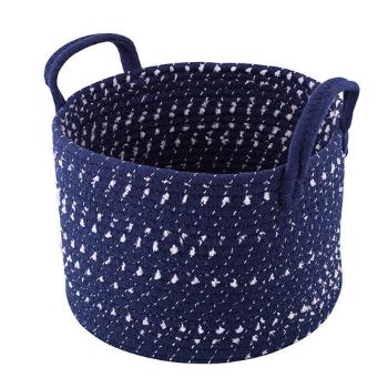 Altom Pamut kerek kosár Sötétkék, 28 x 20 cm, 28 cm átmérőjű