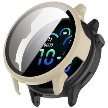 PC FULL COVER Plastový kryt so sklom pre Garmin Vivoactive 6 IVORY WHITE