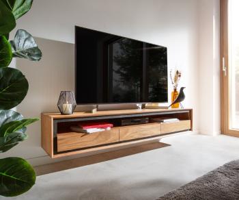 TV stolík Stonegrace 175 cm prírodná akácia 1 priehradka 3 zásuvky