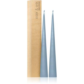 ester & erik cone candles dusty blue (no. 83) dekoratívna sviečka 2x37 cm