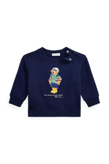 Mikina pre bábätká Polo Ralph Lauren tmavomodrá farba, s potlačou, 320975028001
