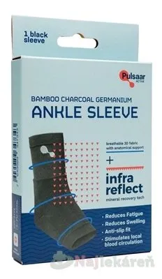 Pulsaar Active Členková bandáž s bambusovým uhlím a germániom, veľkosť M, 1 ks