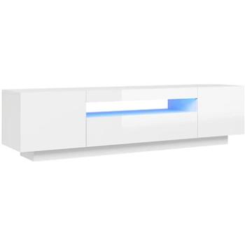 SHUMEE s osvetlením LED biely s vysokým leskom 160 × 35 × 40 cm (804433)