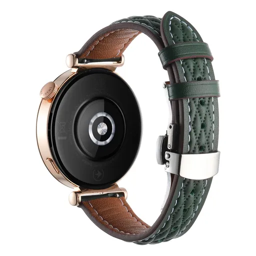 LATTICE BAND Kožený remienok pre Huawei Watch GT 6 41mm / GT 5 41mm zelený