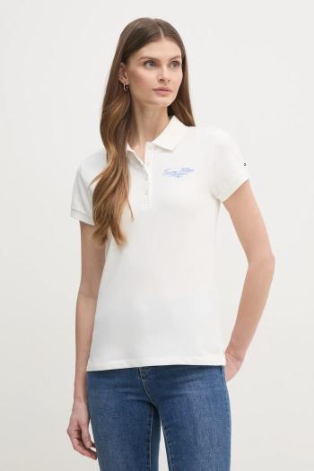 Polo tričko Tommy Hilfiger dámske, biela farba, WW0WW45429