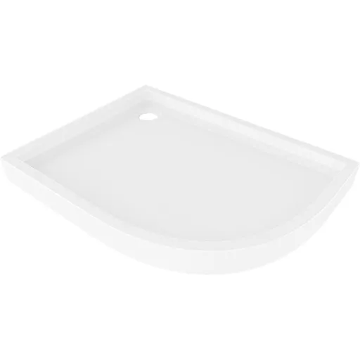 MEXEN - Flow+ Sprchová vanička štvrťkruh asymetrická ľavá 100 x 90, biela lesk 46Q109010LH