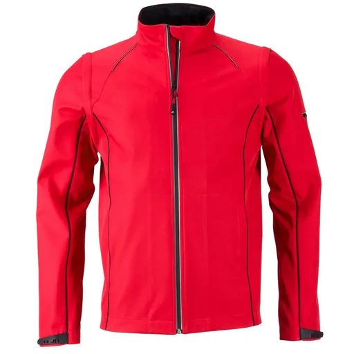 James & Nicholson (Daiber) Pánska softshellová bunda 2v1 JN1122 - Červená / čierna | L