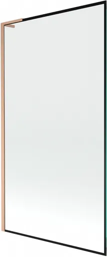 MEXEN/S - Next L vaňová zástena FIX 100 x 150, čierna vzor, meď kartáčovaná 895-100-000-03-70-65