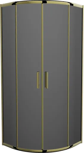MEXEN - Rio sprchovací kút štvrťkruh 70 x 70, grafit, zlatá 863-070-070-50-40