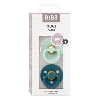 BIBS Colour Cumlíky z prírodného kaučuku - veľkosť 1, Nordic Mint/Forest Lake, 2 ks