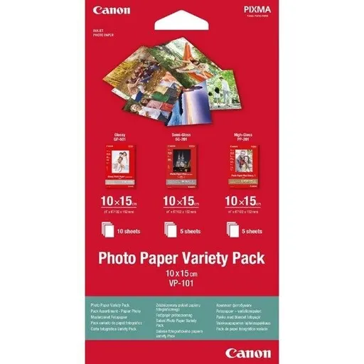 Canon Photo Paper Variety Pack VP-101 0775B078, 10x15cm, 20ks, lesklý, biely, foto papier