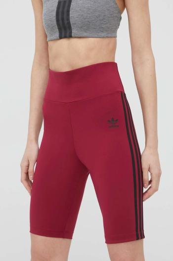 Šortky adidas Originals Trefoil Moments HE0406-LEGBUR, dámske, fialová farba, s nášivkou, vysoký pás