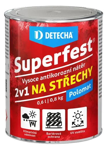 SUPERFEST - Farba 2v1 na strechy v náročnejších podmienkach svetlošedá (superfest) 20 kg