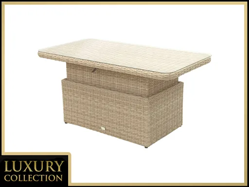 DEOKORK Ratanový stôl výsuvný jedálenský/odkladací 150 x 80 cm MALIBU (cappuccino)