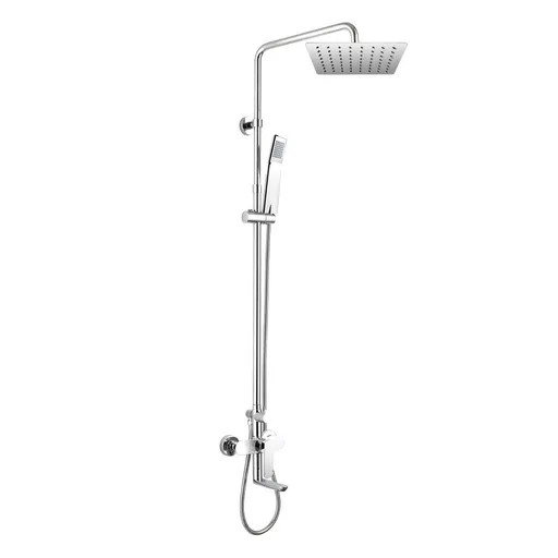 Mereo Mada vaňová batéria s hlavovou hranatou slim sprchou, nerez CBE60101SDM