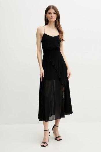 Šaty Armani Exchange čierna farba, midi, rovný strih, XW000199 AF12741