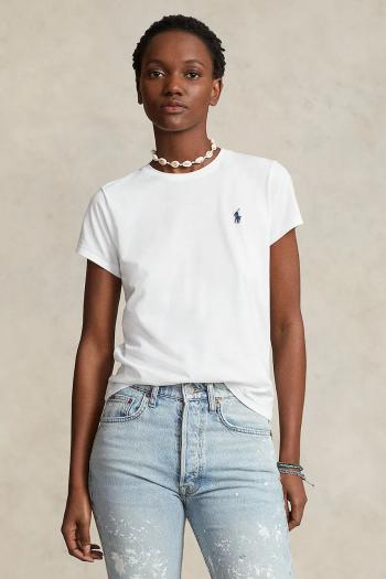 Bavlnené tričko Polo Ralph Lauren dámske, biela farba, 211898698