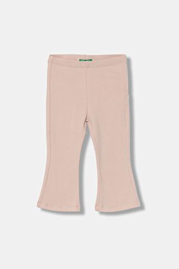 Detské legíny United Colors of Benetton ružová farba, jednofarebné, 3DKEGF028