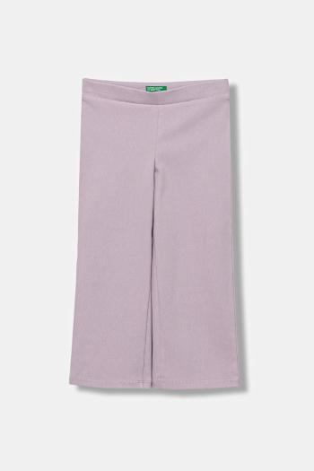 Detské tepláky United Colors of Benetton fialová farba, jednofarebné, 46D6GF02M