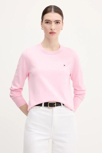 Sveter Tommy Hilfiger tmavomodrá farba, ľahké, WW0WW44984