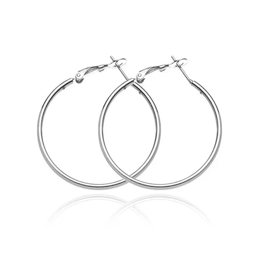 Náušnice zo striebra 925 - hladké hrubšie kruhy, 40 mm