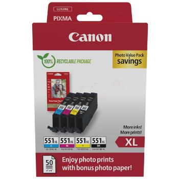 CANON CLI-551-XL - originálna cartridge, čierna + farebná
