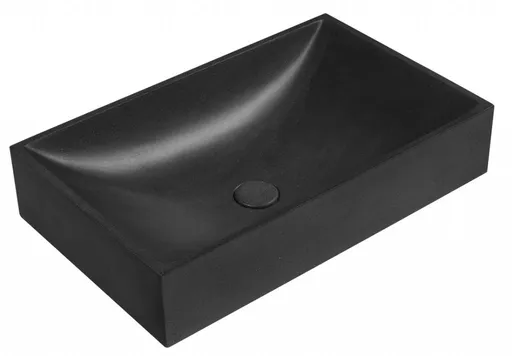 SAPHO - TARANT betónové umývadlo s výpusťou, 58x36cm, čierny granit AR471