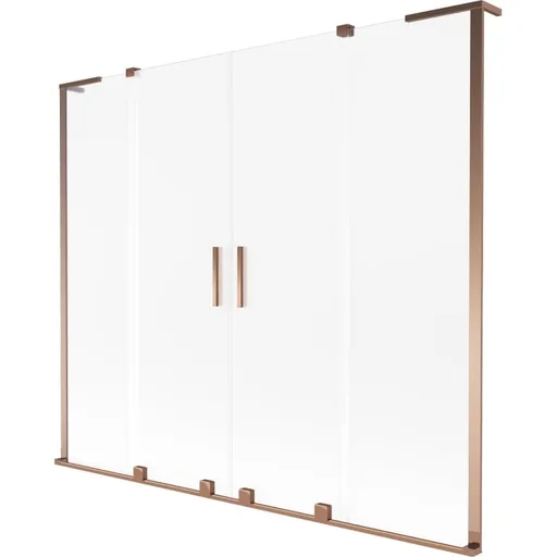 MEXEN/S - Velar L Duo dvojkrídlová posuvná vaňová zástena 180 x 150, dekor, ružové zlato 896-180-003-32-60