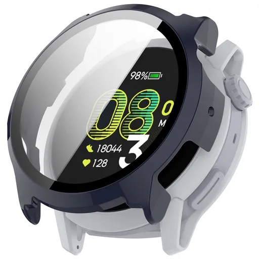 PC FULL COVER Plastový kryt so sklom pre Coros Pace 4 modrý