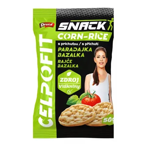 CELPO Fit snack kukurično ryžový s príchuťou paradajka bazalka 50 g