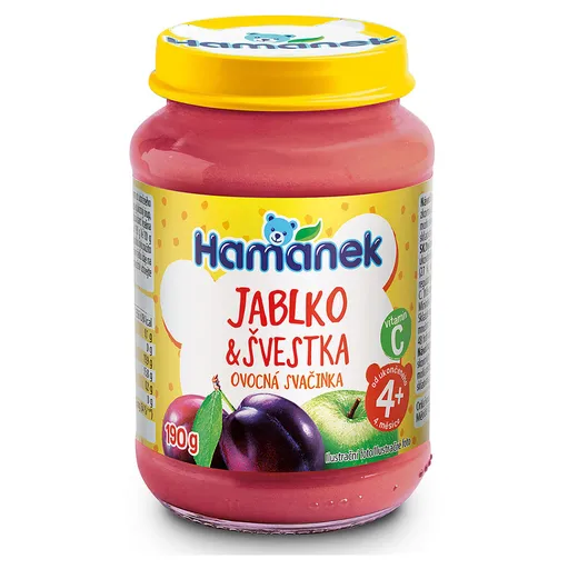 HAMÁNEK Dojčenská výživa slivka s jablkami 4m+ 190 g