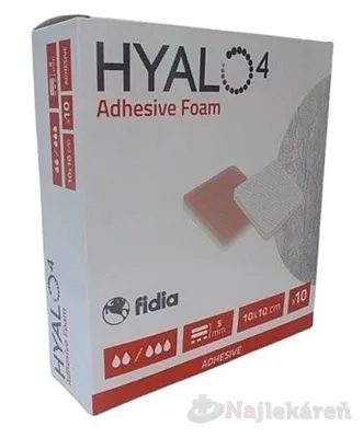 HYALO4 Adhesive Foam 10×10 cm silikónové penové krytie 10 ks