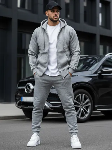 Sivá pánska mikina (bx2412)