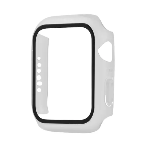 Plastový kryt s ochranným sklom pre Apple Watch6 / SE / 5 / 4 (44mm) biely
