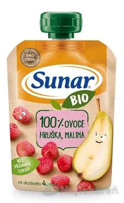 Sunar BIO Kapsička Hruška, malina 100 % ovocia (od ukonč. 4. mesiaca) 100 g
