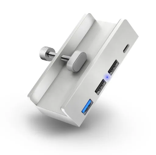 CONNECT IT USB DeskHub 4v1 na dosku stola, STRIEBORNÝ