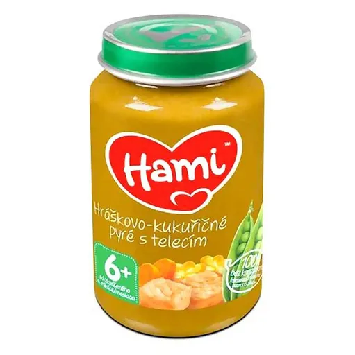 HAMI Hráškovo-kukuričné pyré s teľacím od 6.mesiaca 200 g