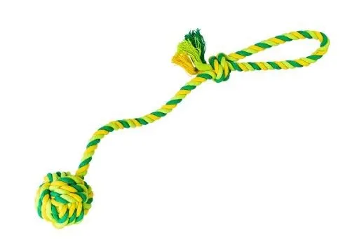 HIP HOP DOG HHD vrhacie lanko s bavlnenou loptickou 41cm/ 85g limetková, zelená