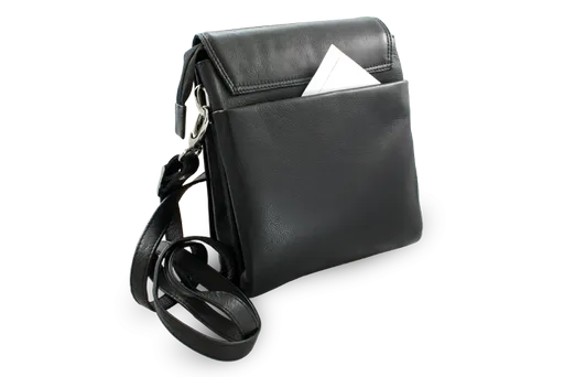 Veľký čierny kožený pánsky crossbag 215-2185-60